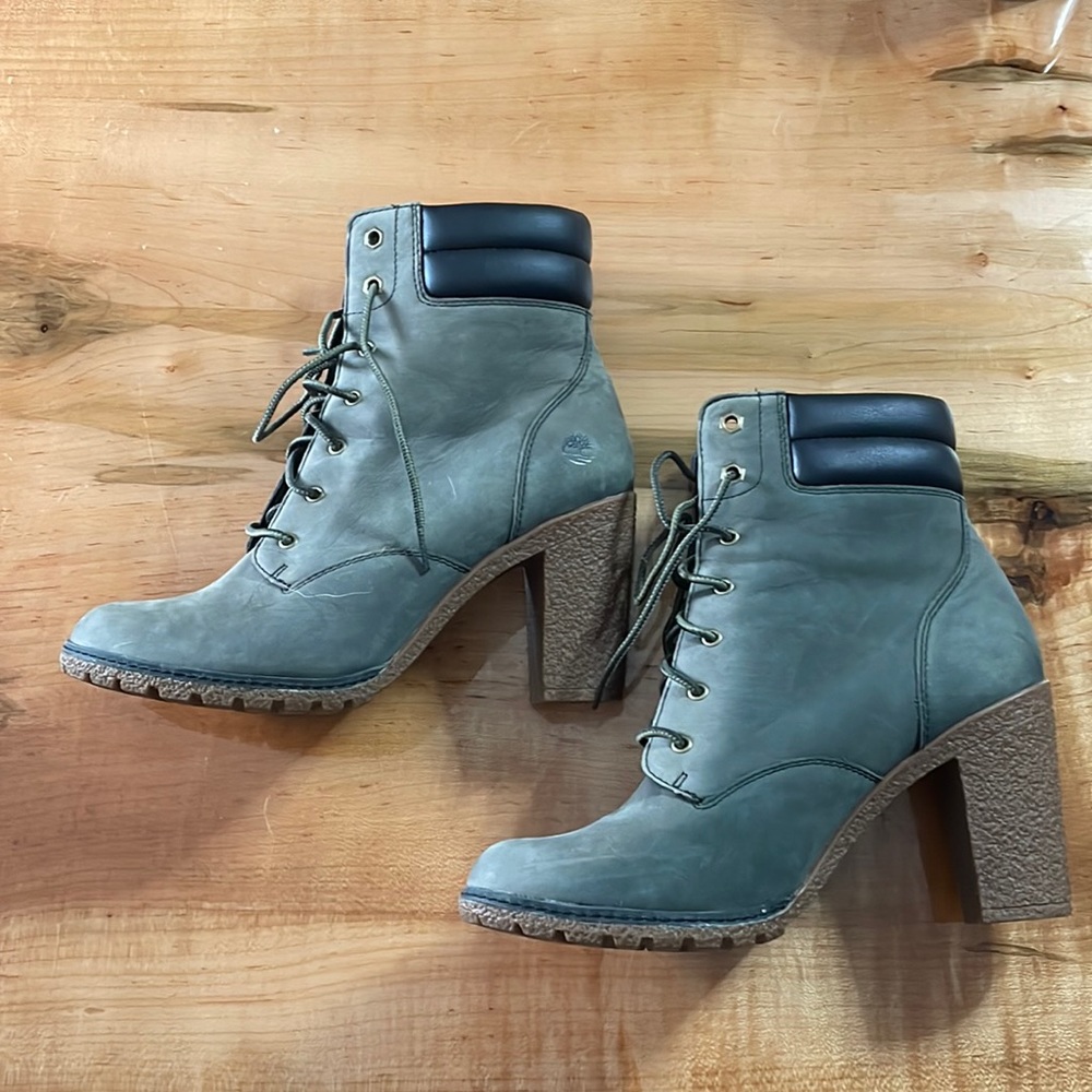 High heeled timberland boots